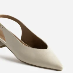 Ballerine slingback beige cuir