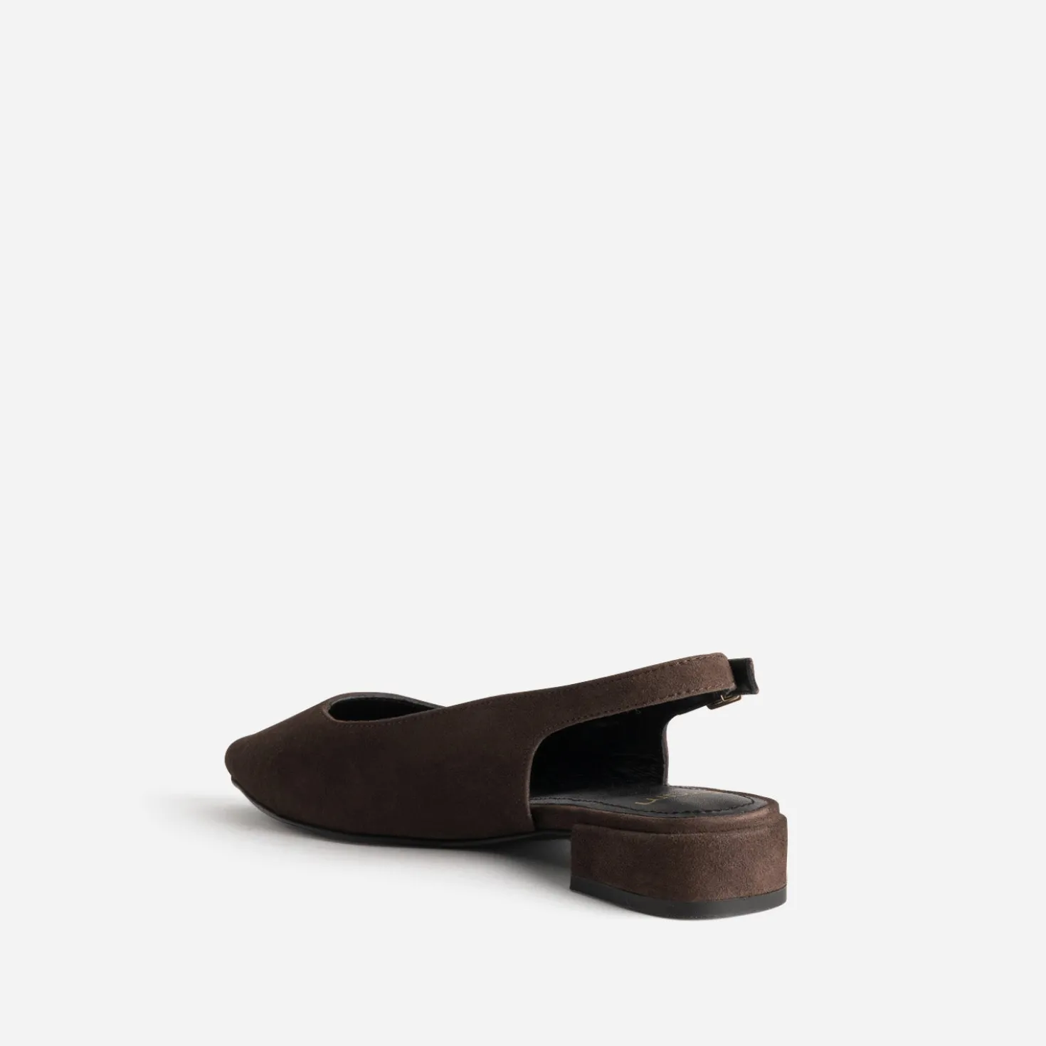 Ballerine slingback marron cuir velours