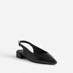 Ballerine slingback noir cuir