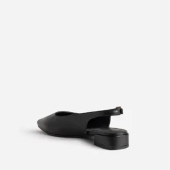 Ballerine slingback noir cuir