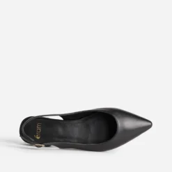Ballerine slingback noir cuir