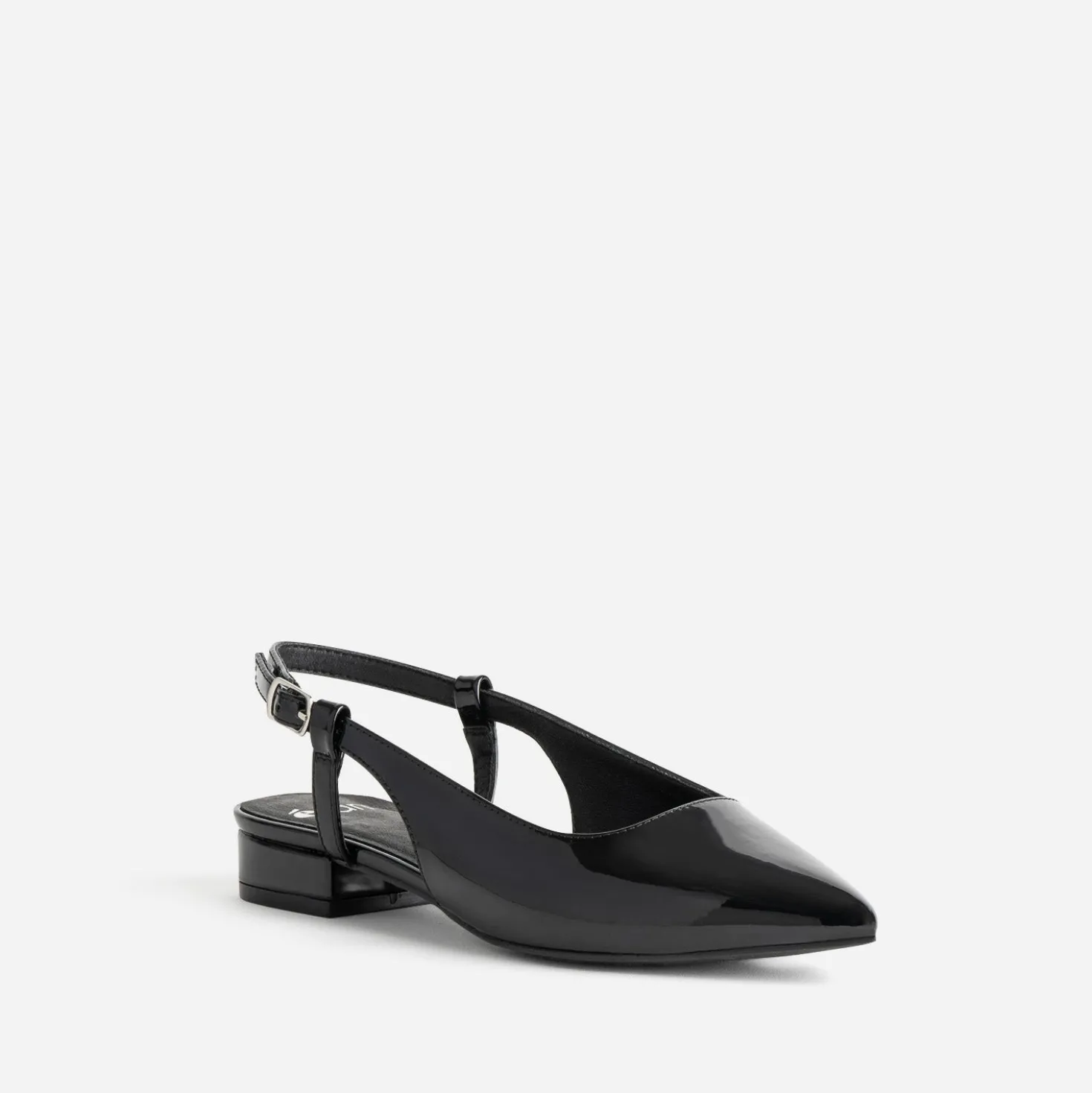 Ballerine slingback noire vernie