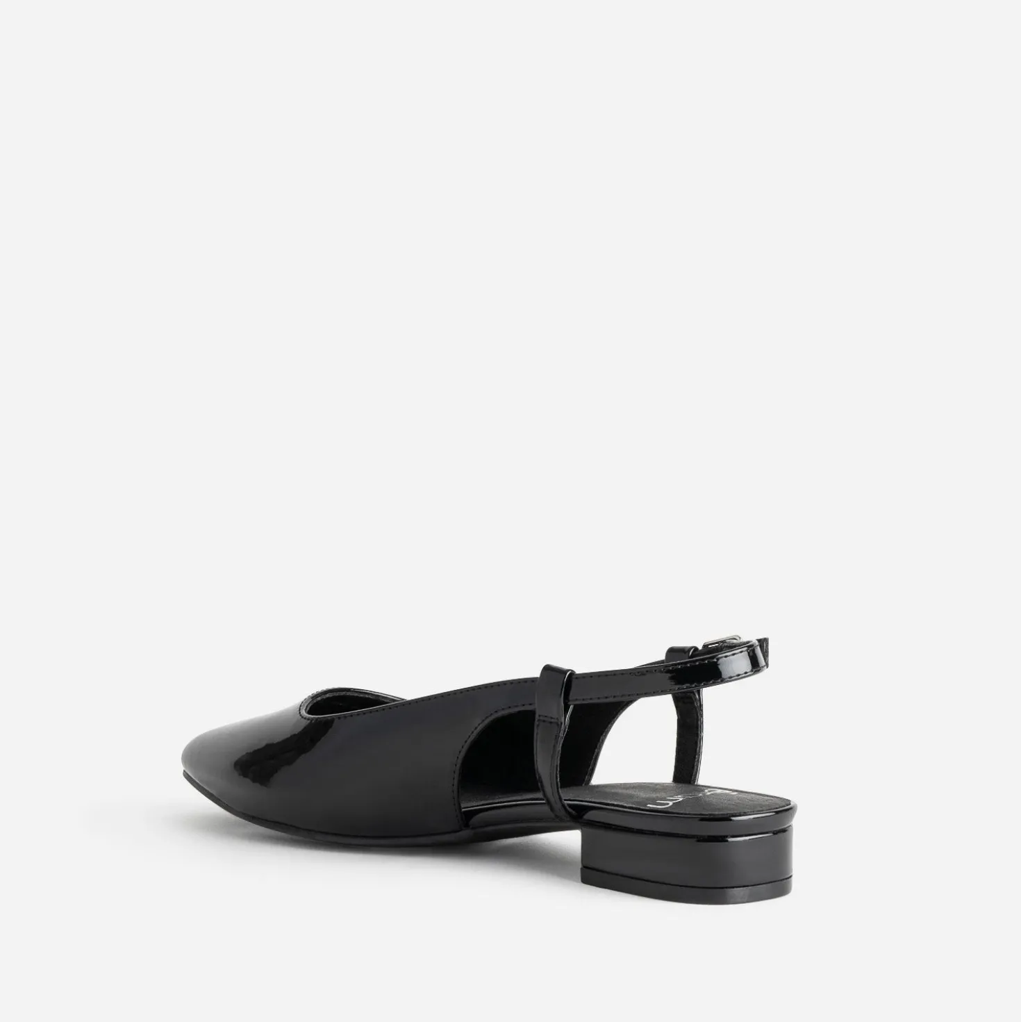 Ballerine slingback noire vernie