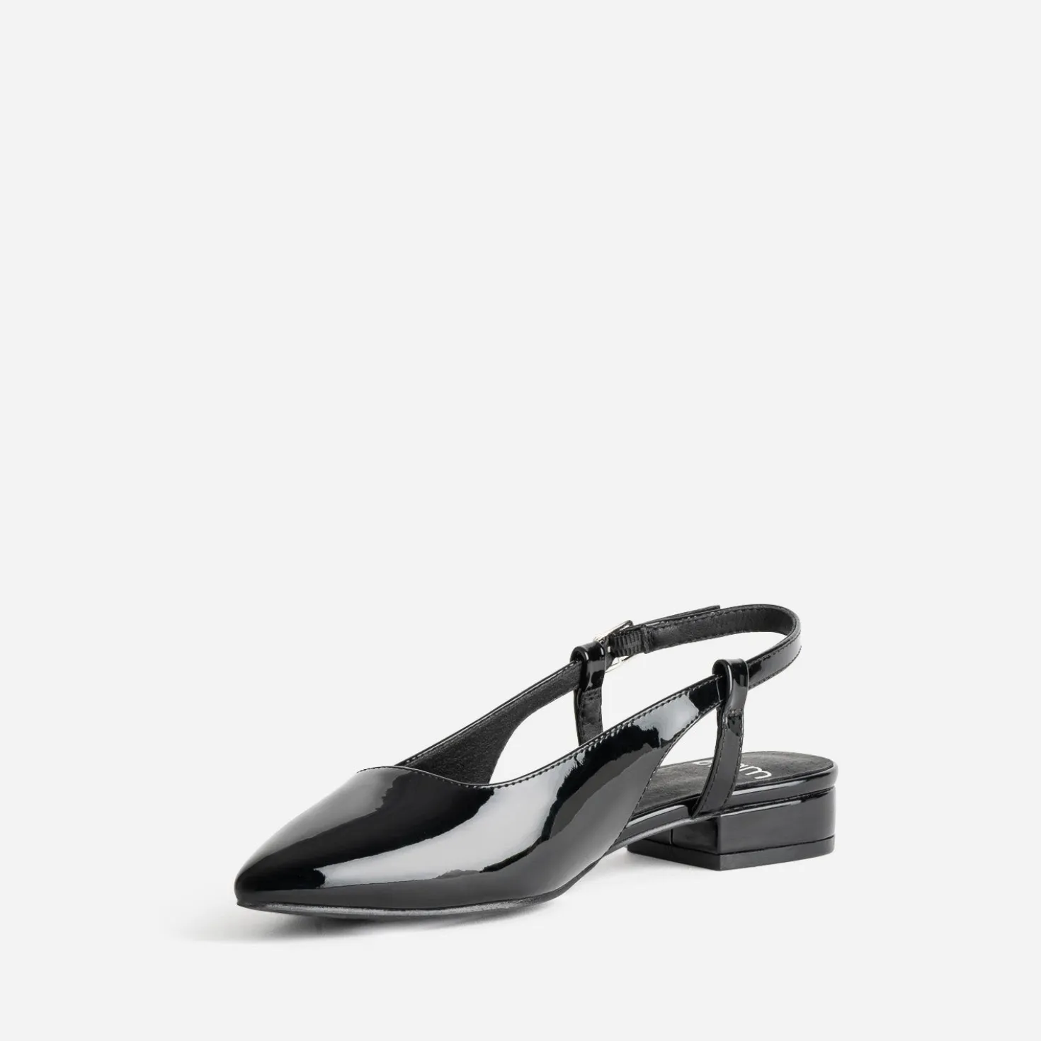 Ballerine slingback noire vernie