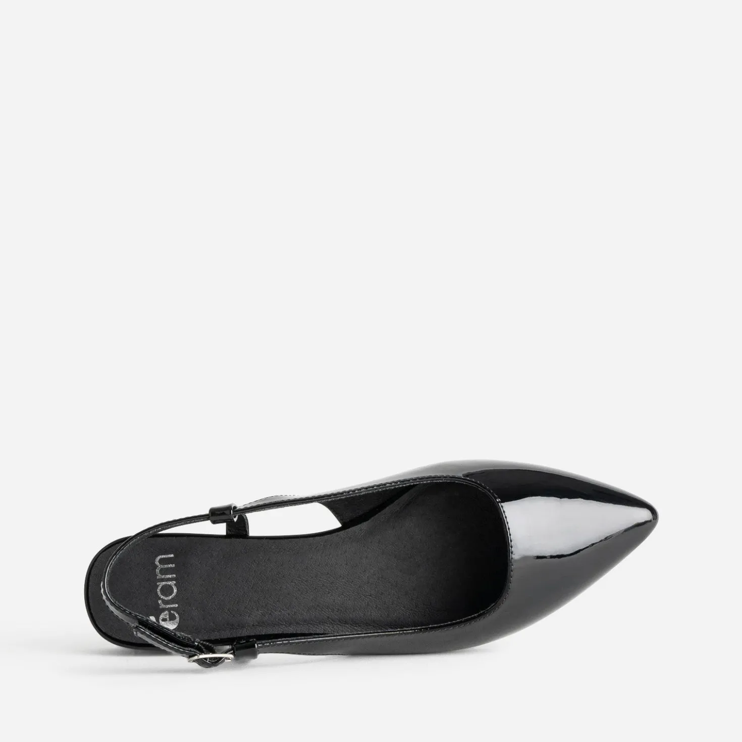 Ballerine slingback noire vernie