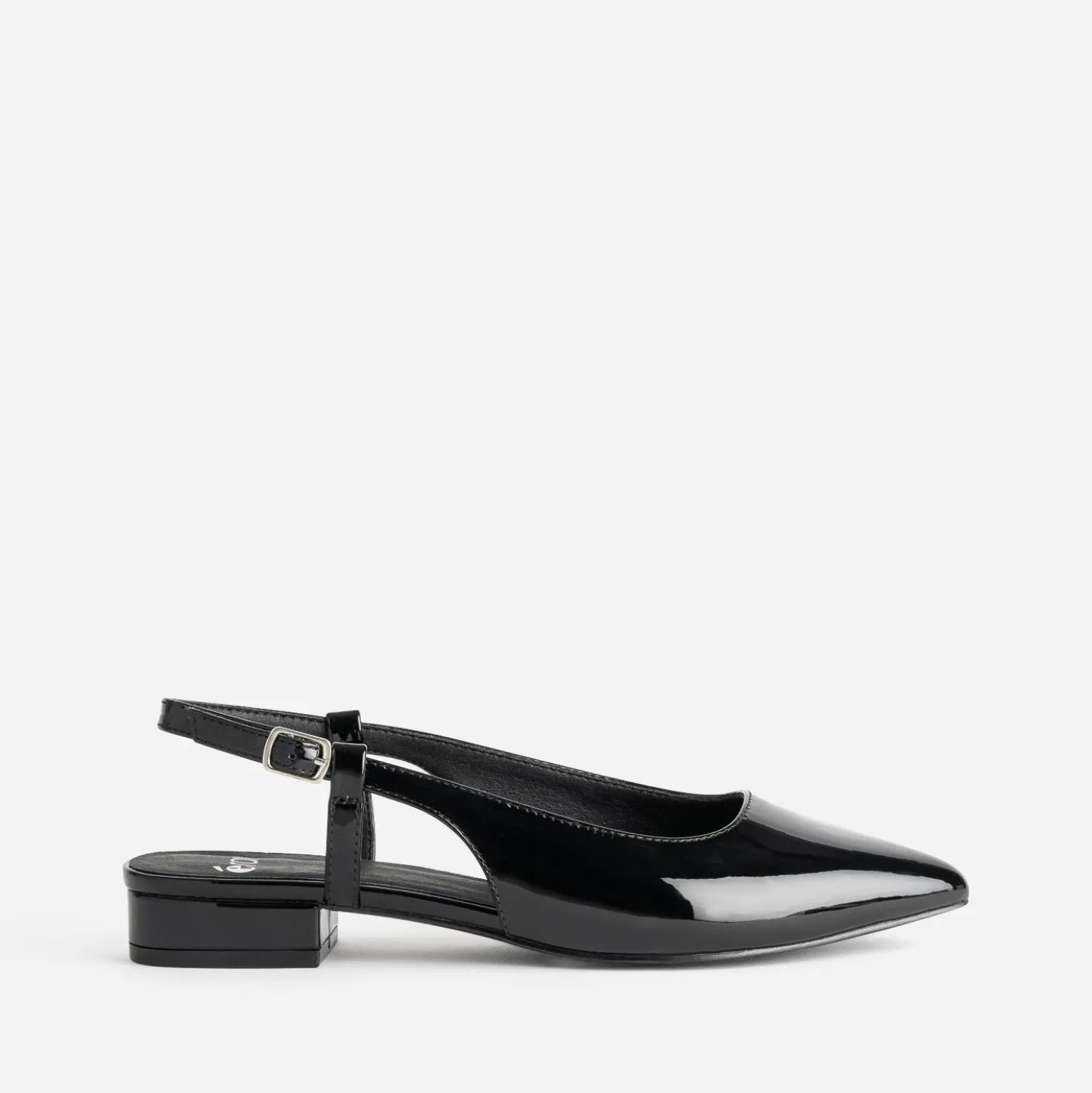 Ballerine slingback noire vernie