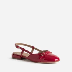 Ballerine slingback rouge vernie
