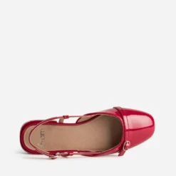 Ballerine slingback rouge vernie
