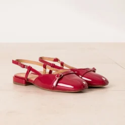 Ballerine slingback rouge vernie