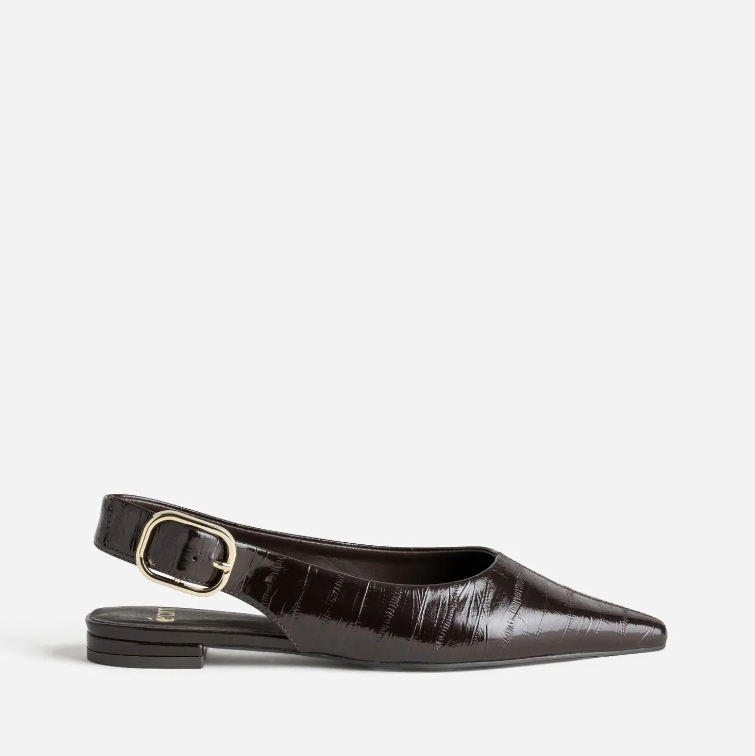 Ballerines slingback marron embossé