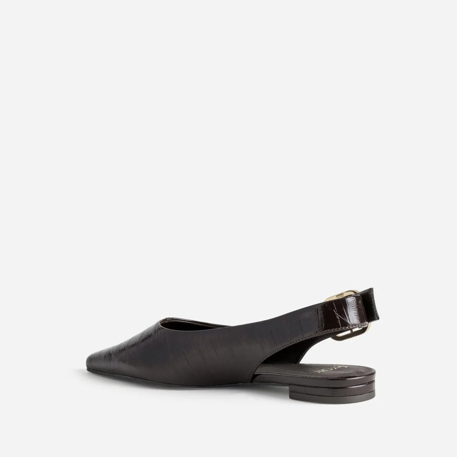 Ballerines slingback marron embossé