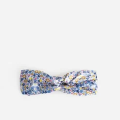 Bandeau bleu à imprimé fleurs