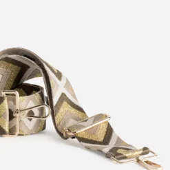Bandoulière amovible marron, beige, doré