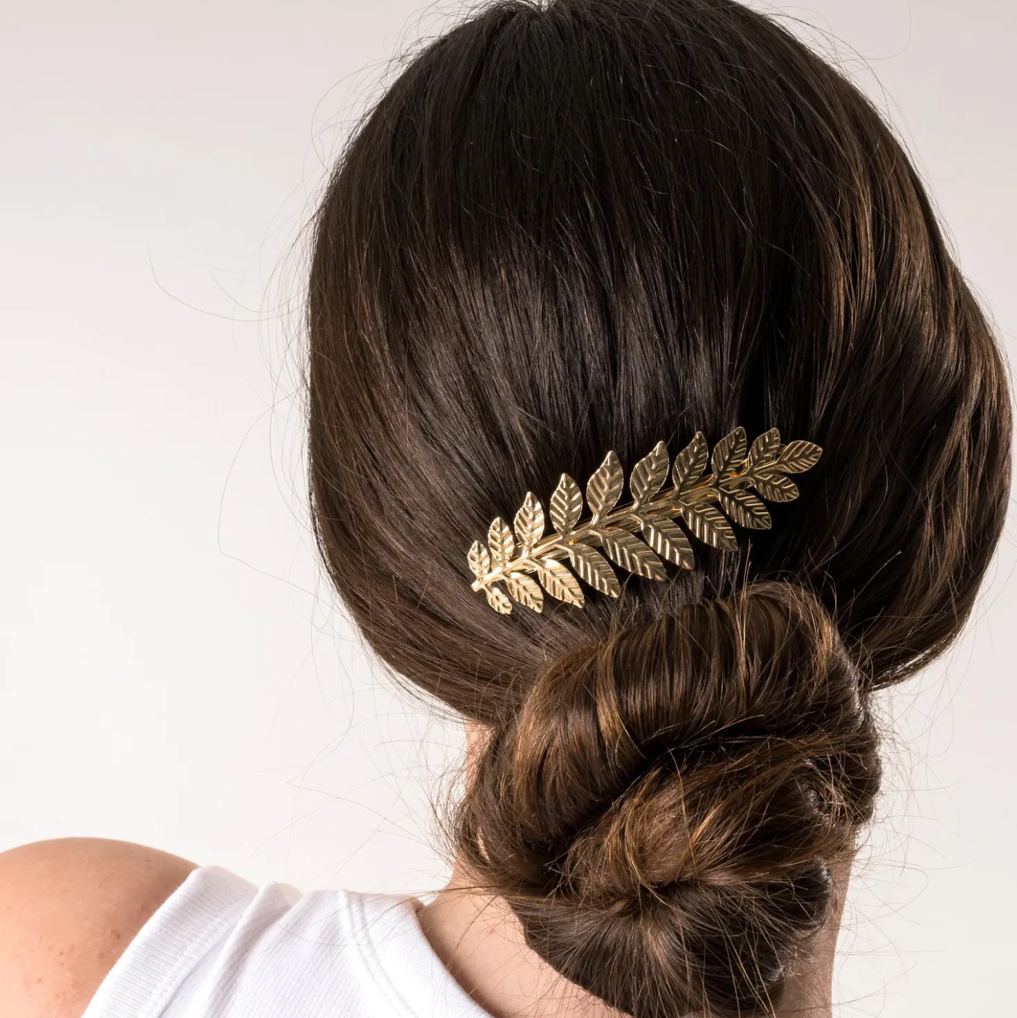 Barrette pour cheveux feuille