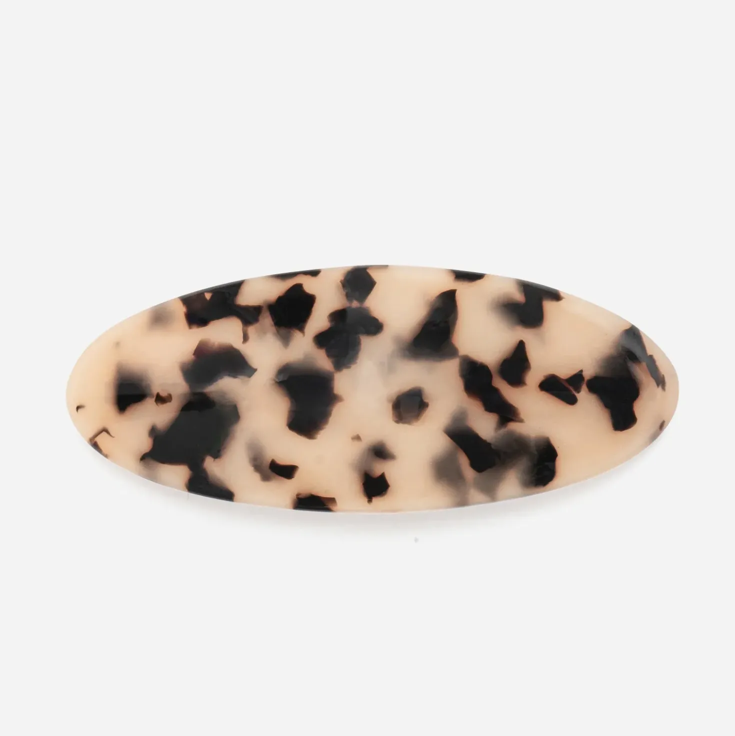 Barrette TEXTO beige résine esprit écaille