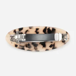 Barrette TEXTO beige résine esprit écaille
