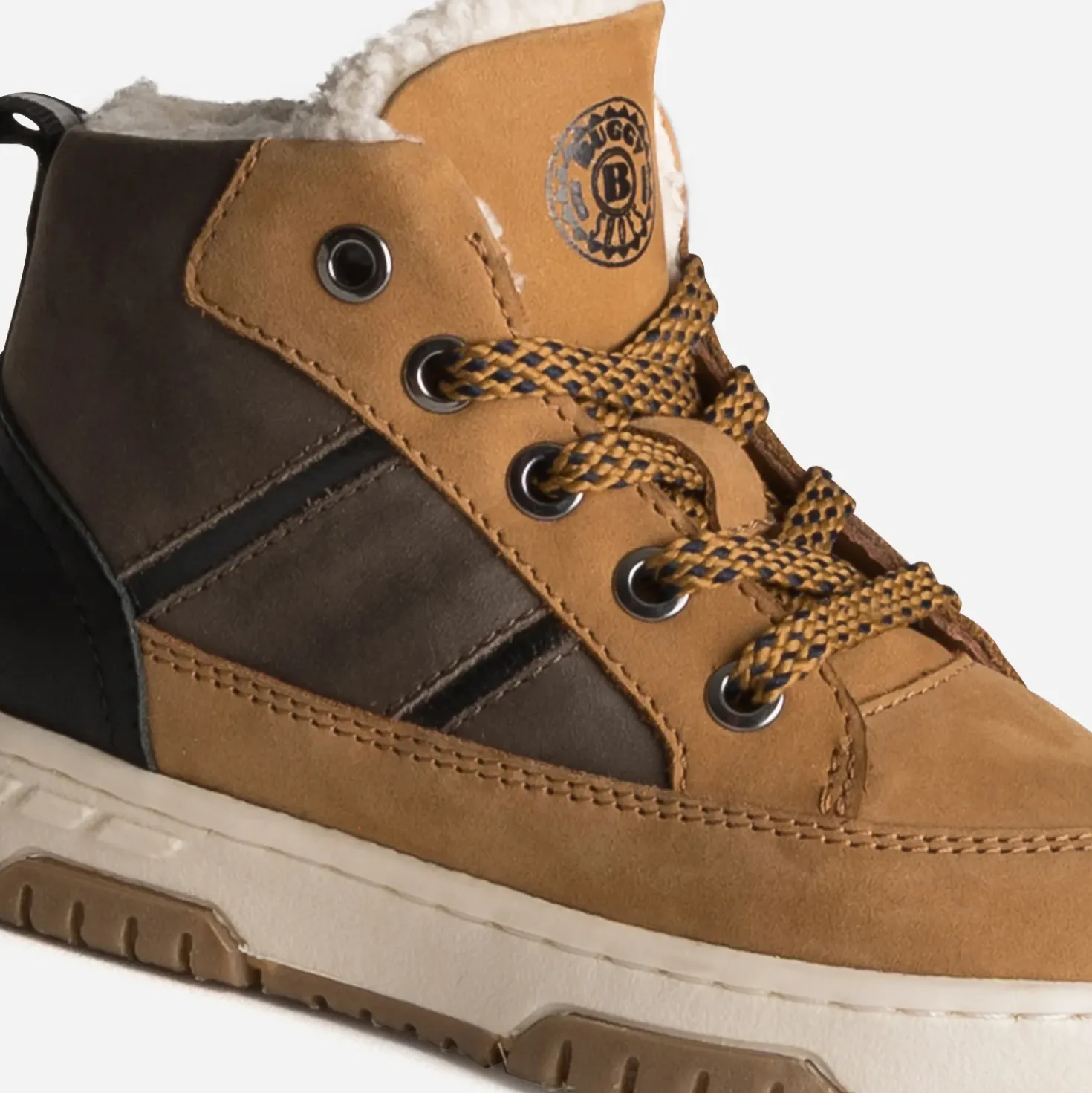 Basket BUGGY camel, marron, noire cuir