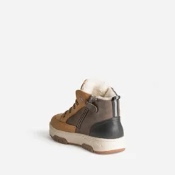 Basket BUGGY camel, taupe, noir cuir