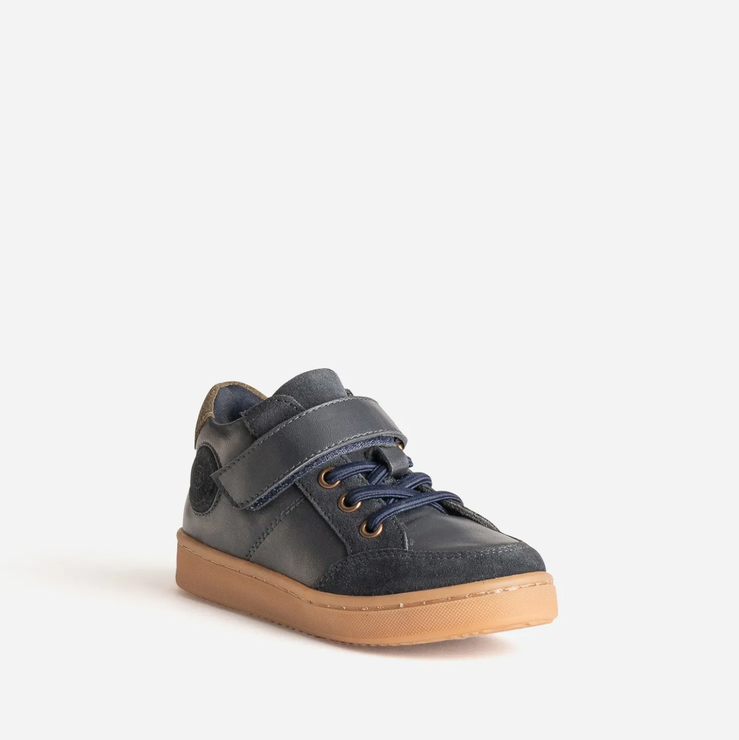Basket BUGGY marine en cuir
