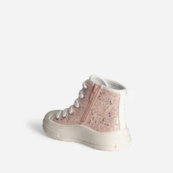 Basket BUGGY rose toile pailletée