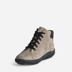 Basket FRANCE ARNO beige cuir velours