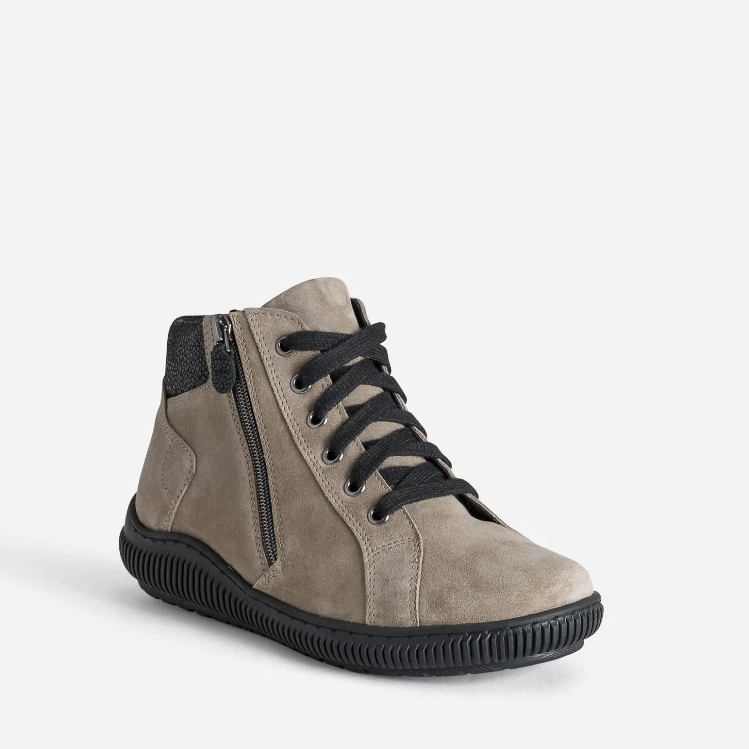 Basket FRANCE ARNO beige cuir velours