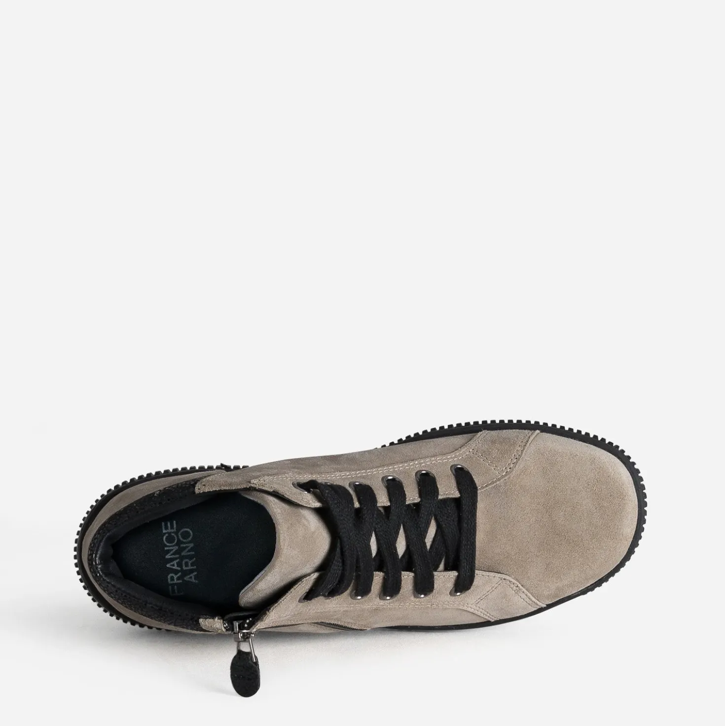 Basket FRANCE ARNO beige cuir velours