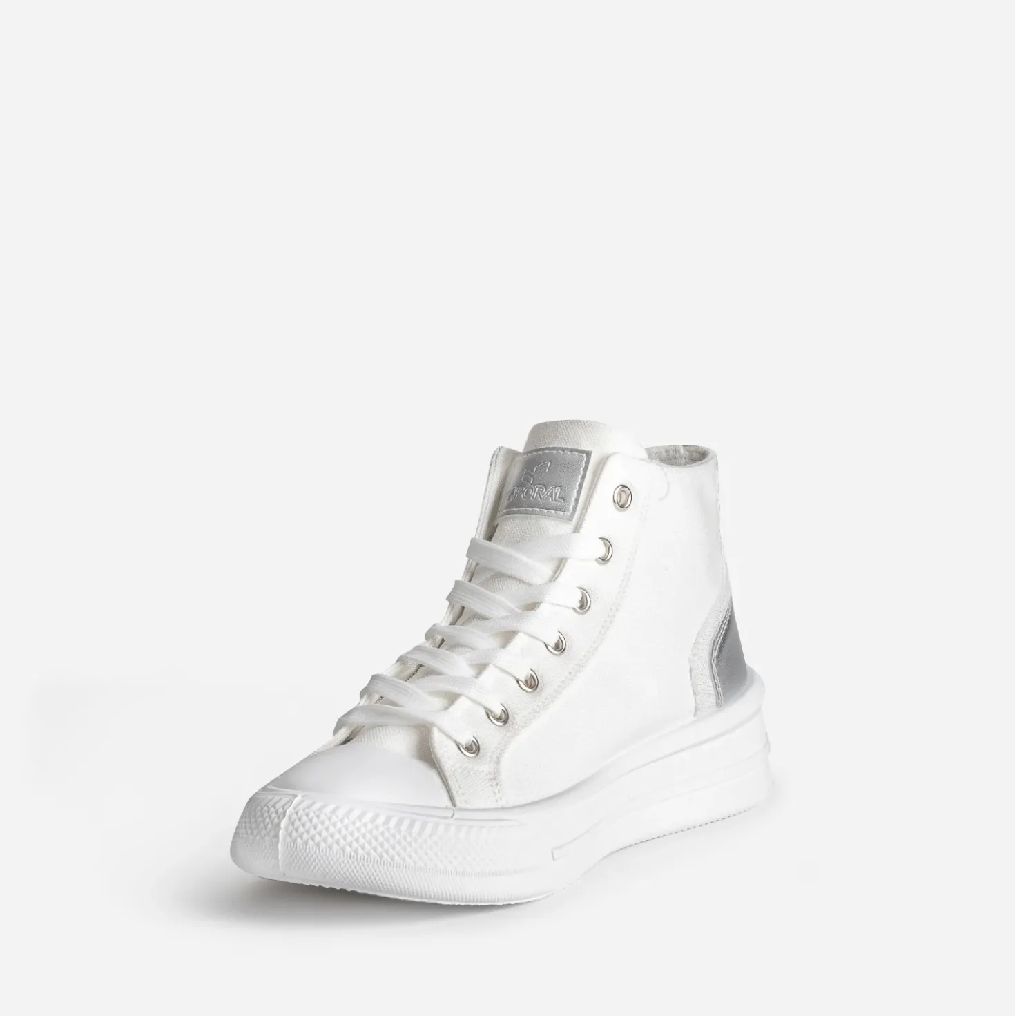Basket montante blanche et argent KAPORAL