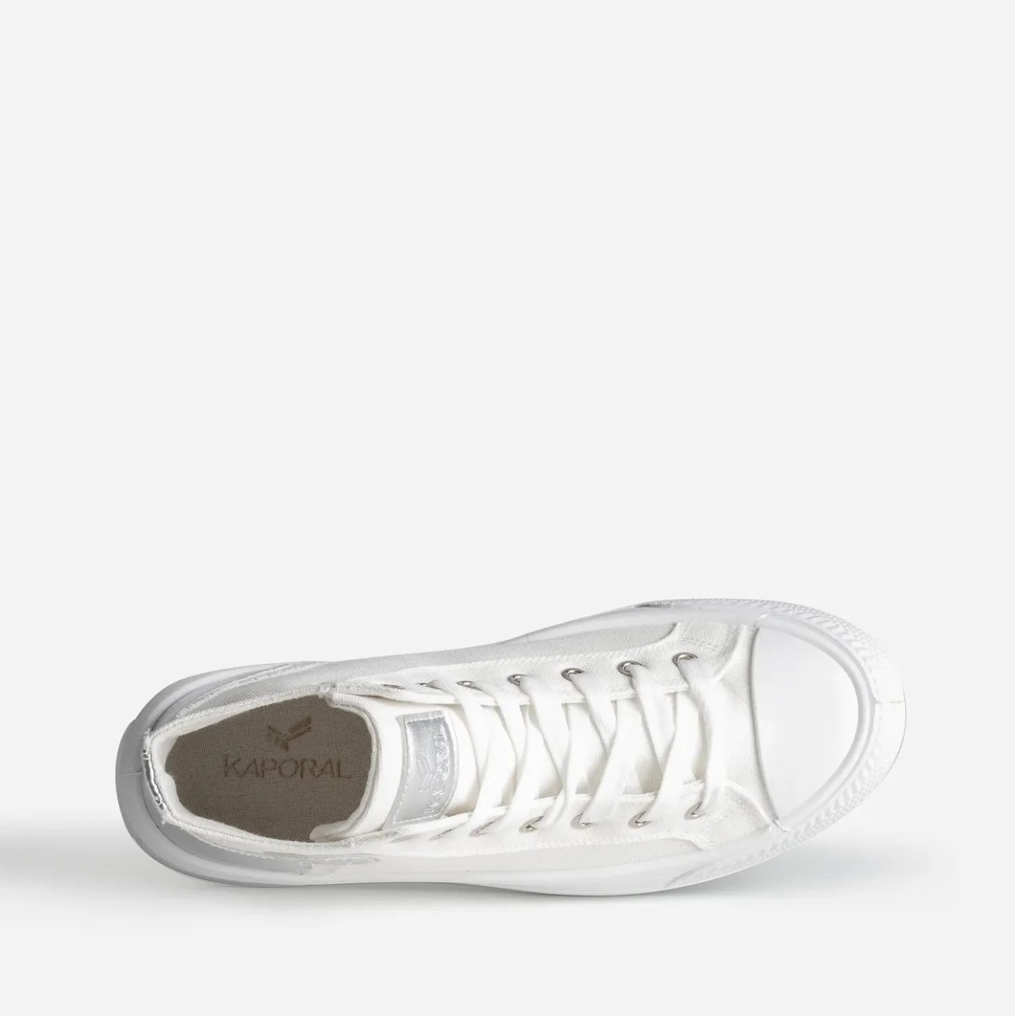 Basket montante blanche et argent KAPORAL