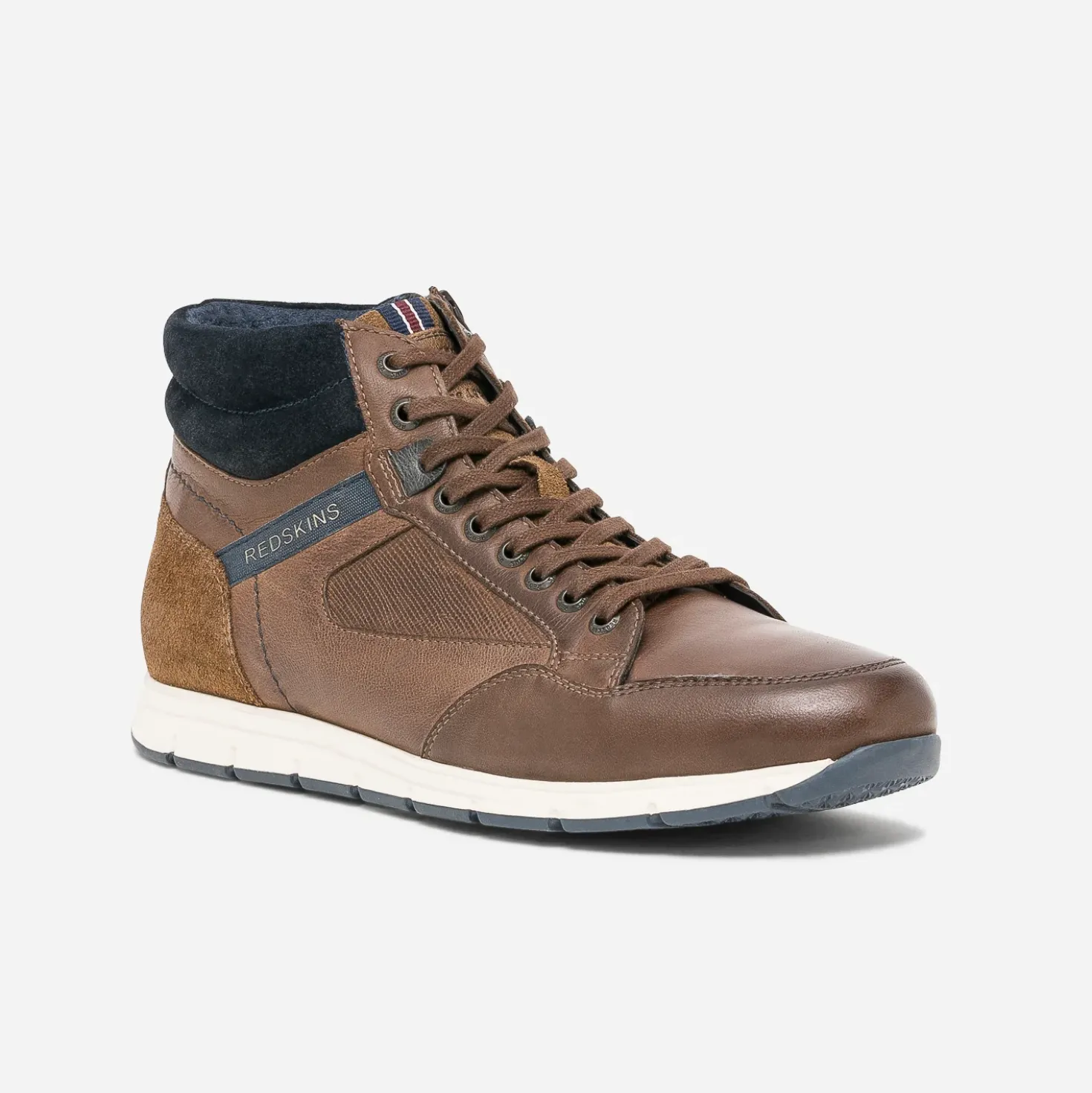 Basket REDSKINS marron en cuir