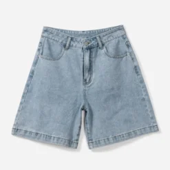 Bermuda large en jean TEXTO bleu délavé
