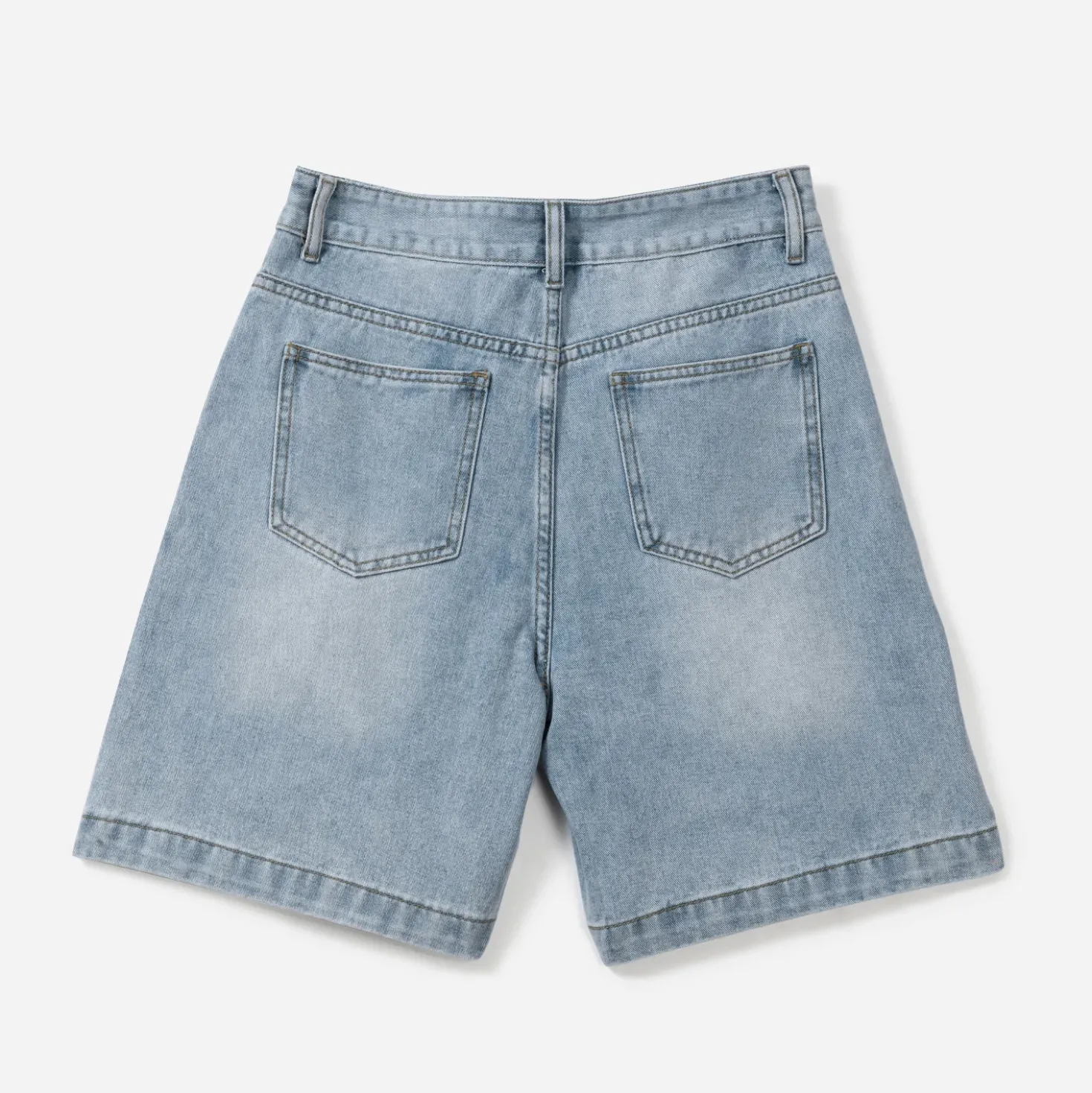 Bermuda large en jean TEXTO bleu délavé