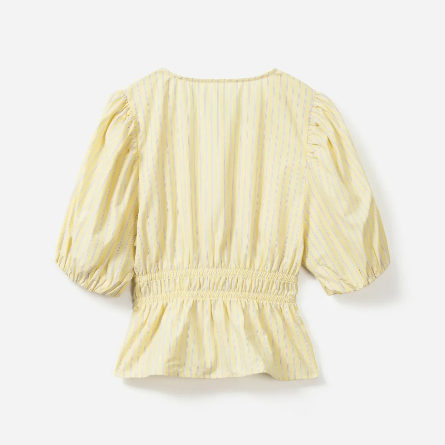 Blouse TEXTO jaune motif rayures taille élastiquée