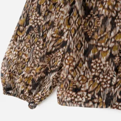 Blouse TEXTO marron à imprimé ethnique floral