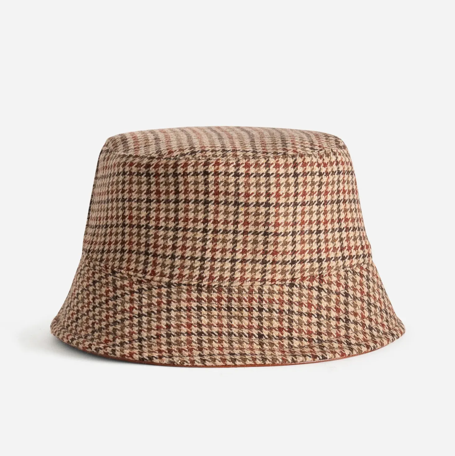 Bob réversible cognac et carreaux