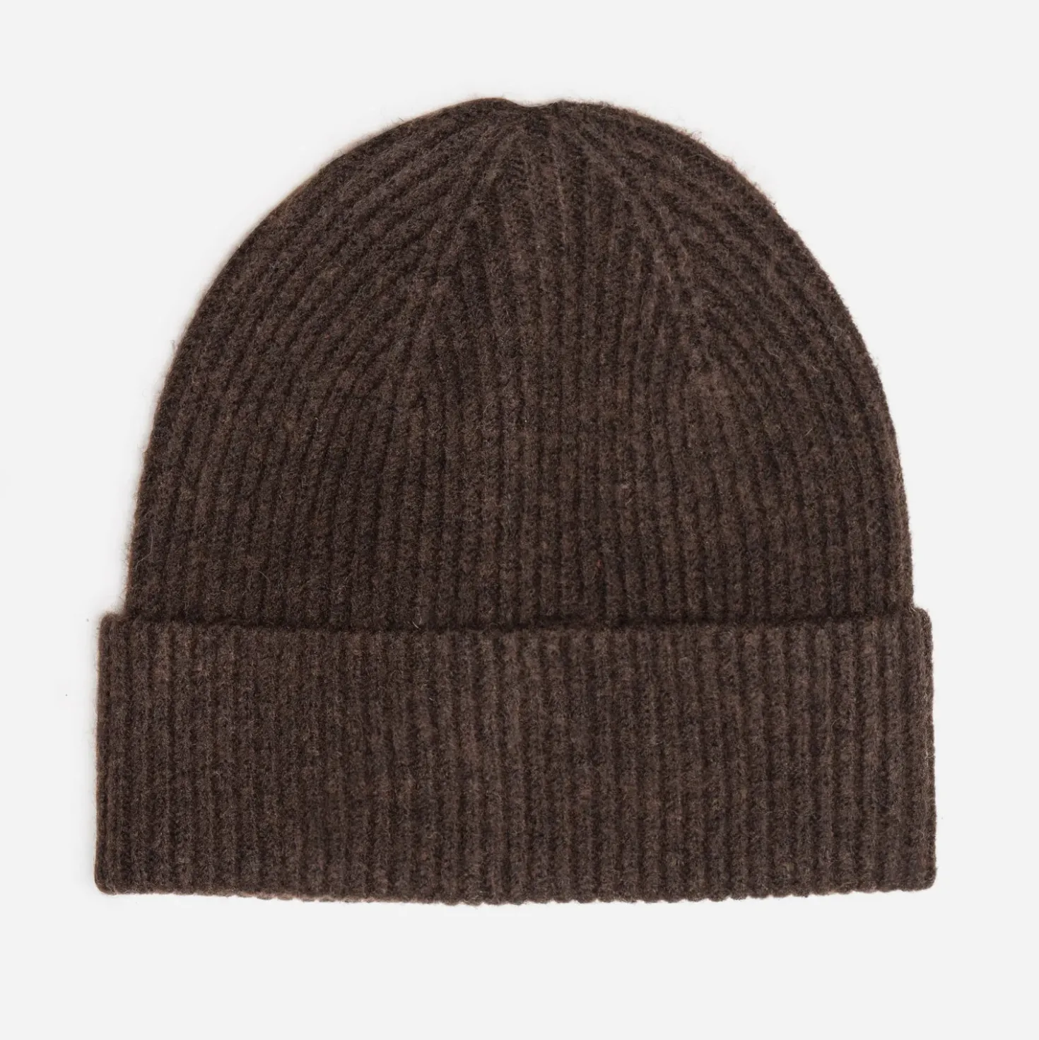 Bonnet marron maille côtelée homme