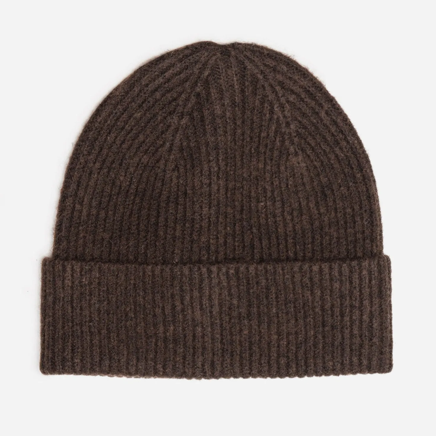 Bonnet marron maille côtelée homme
