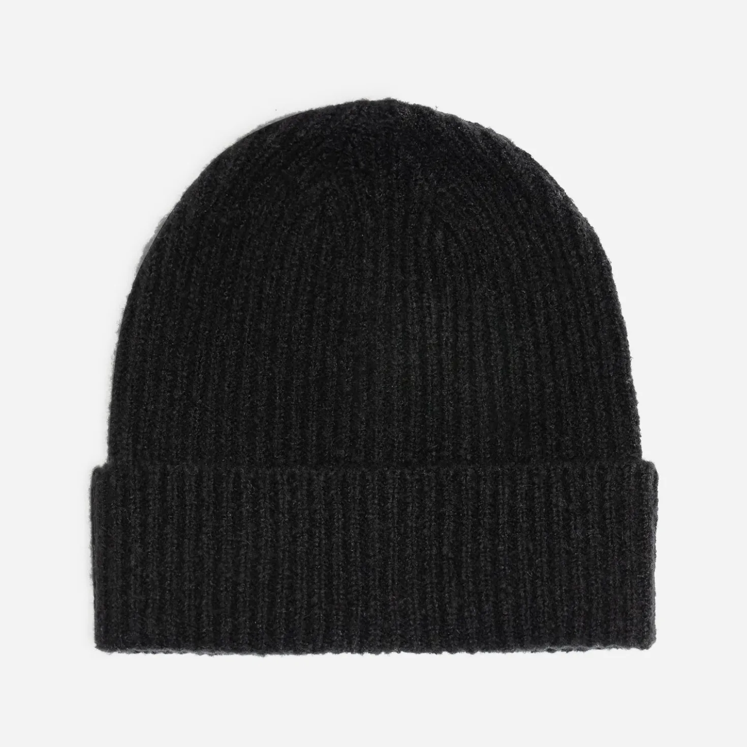 Bonnet noir tricot à revers