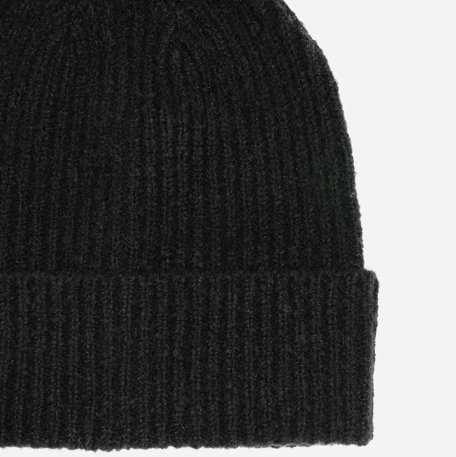Bonnet noir tricot à revers