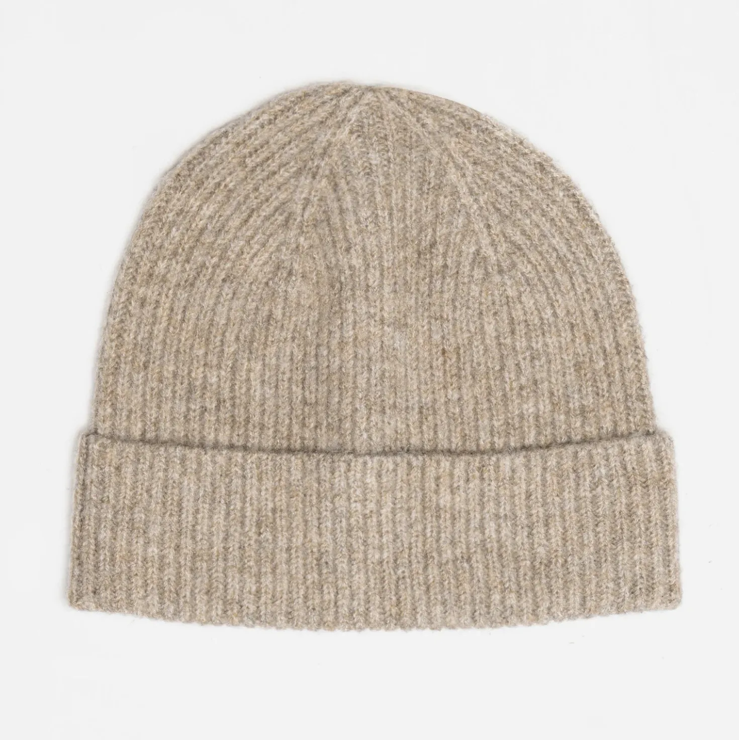 Bonnet taupe maille côtelée homme