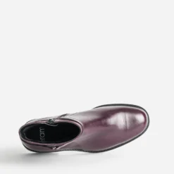 Boots bordeaux cuir bride cheville