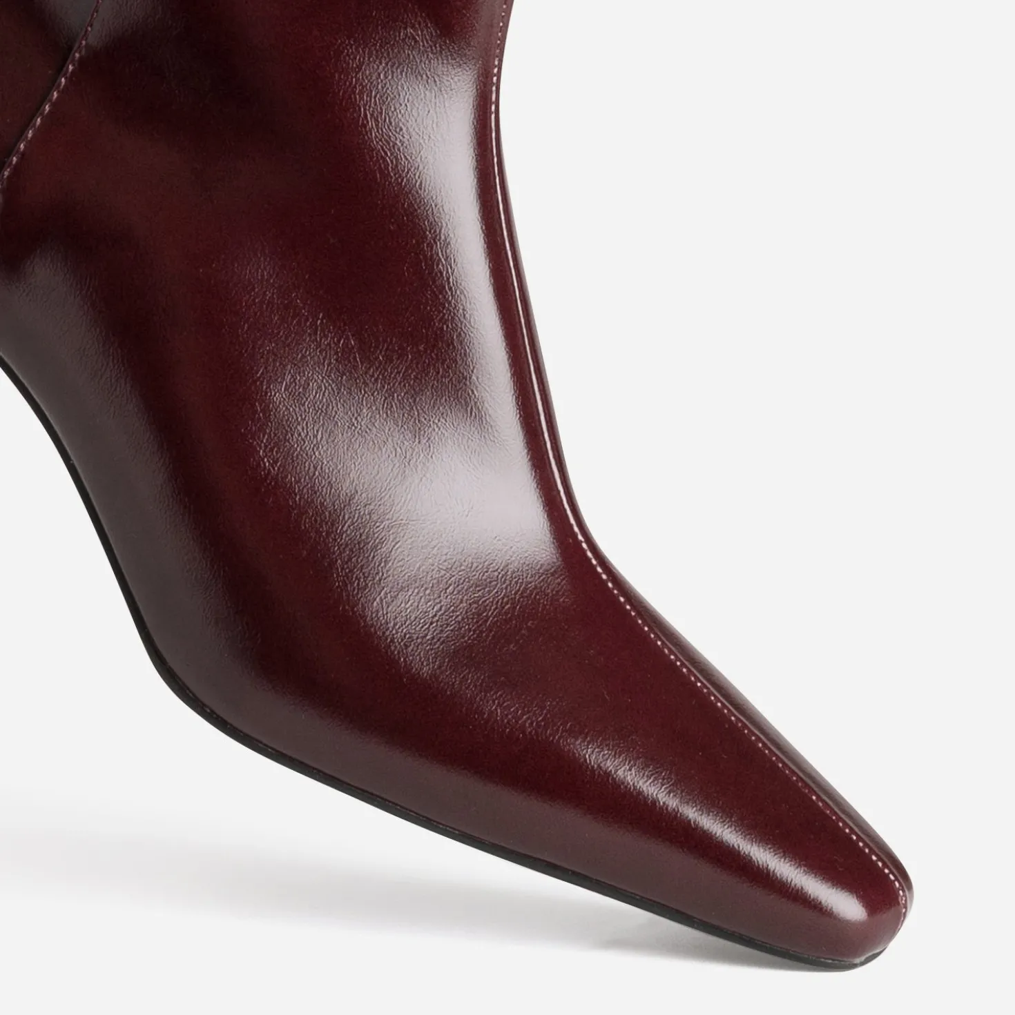 Boots bordeaux glacé kitten-heel