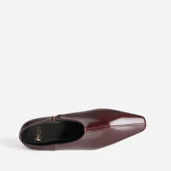Boots bordeaux glacé kitten-heel