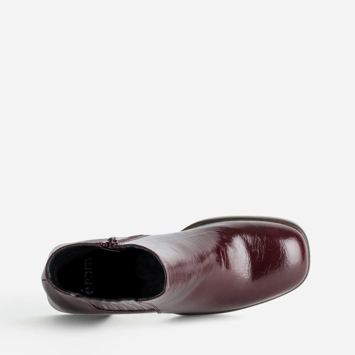 Boots bordeaux à talon lamellé