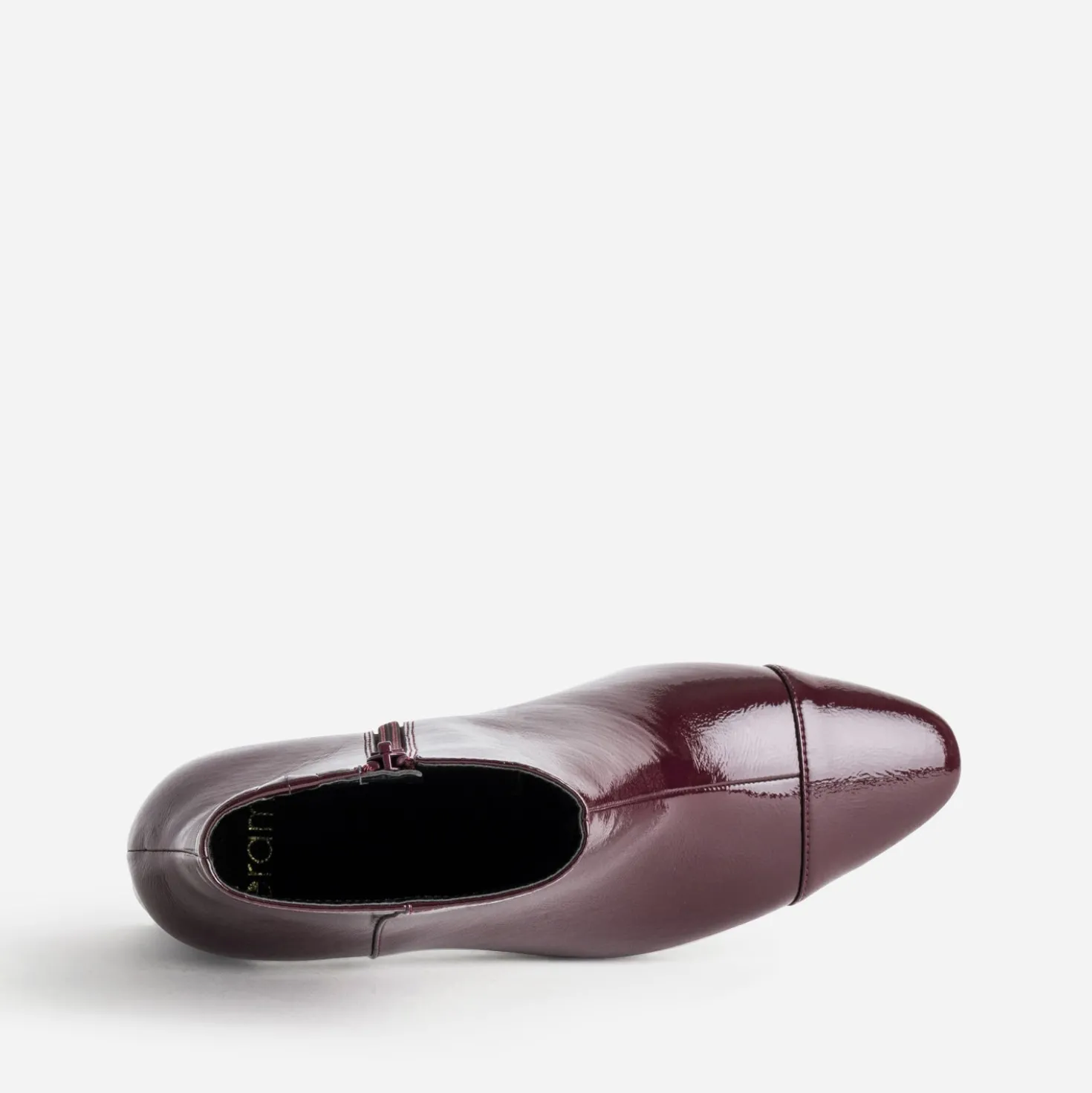 Boots bordeaux verni avec bout droit
