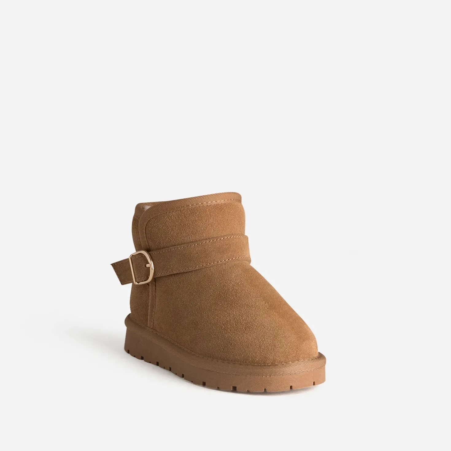 Boots BUGGY beige cuir velours fourré