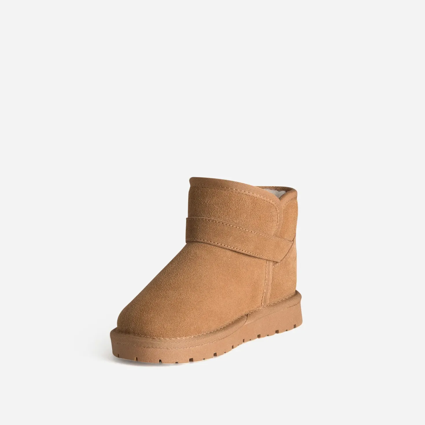 Boots BUGGY beige cuir velours fourré