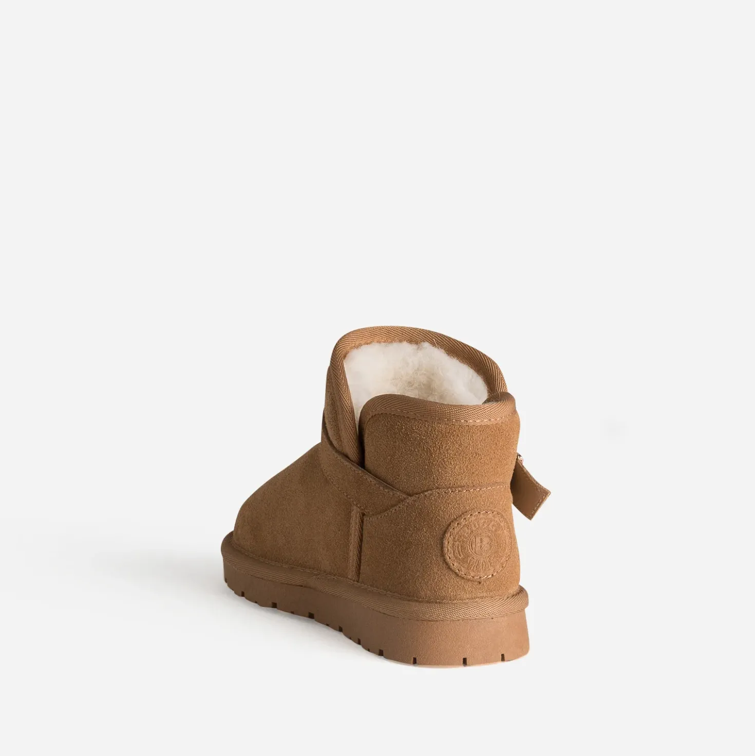 Boots BUGGY beige cuir velours fourré