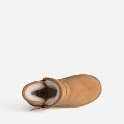 Boots BUGGY beige cuir velours fourré