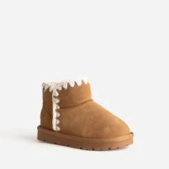 Boots BUGGY camel cuir velours fourré
